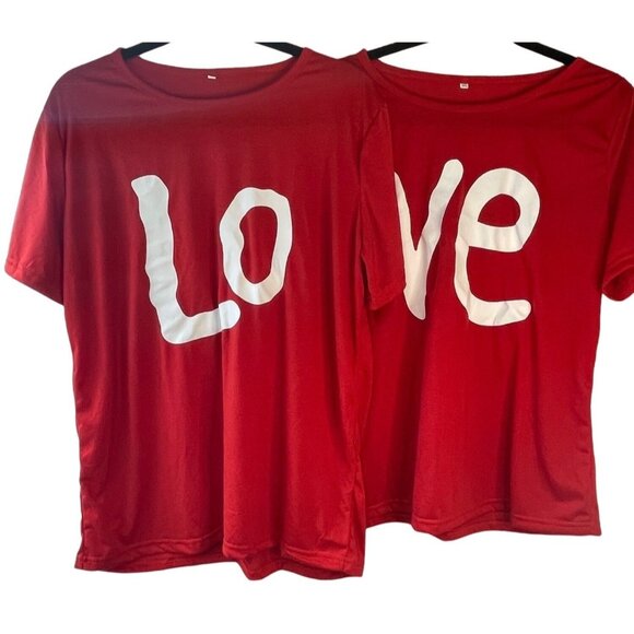 Valentines man women's love lightweight short sleeve t-shirt couples 2XL READ - Picture 1 of 5